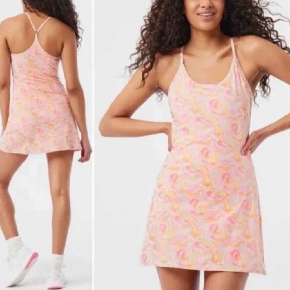 Outdoor Voices The Exercise Dress in Pink Marble